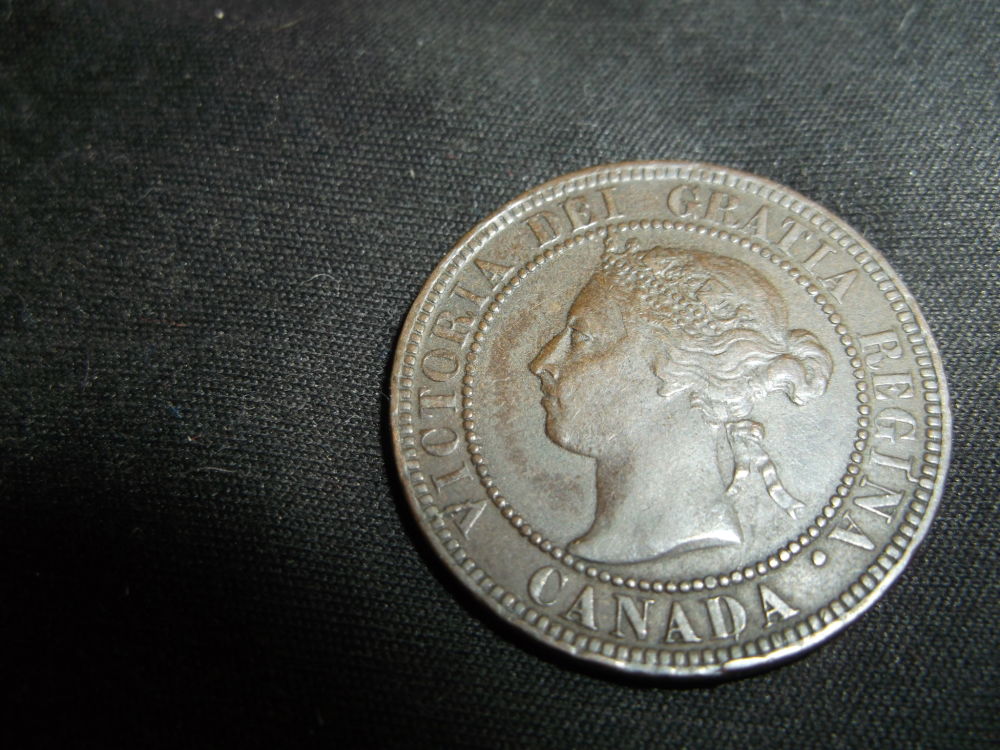 1896-Large-Cent-And-1963-Unc-Canadian-Nickel!